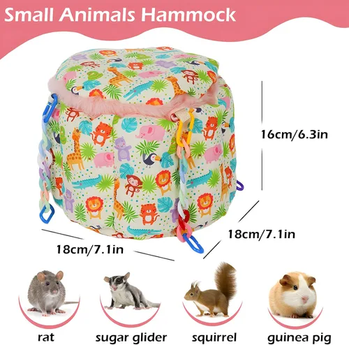 Vista 2 de Cama colgante para ratas, accesorios de jaula de planeador de azúcar, hamaca de conejillo de indias, cama nido cálida para dormir, hamaca de jaula