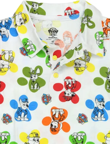 Vista 5 de Camiseta polo de manga corta con cuello y estampado de pata de la Patrulla Canina