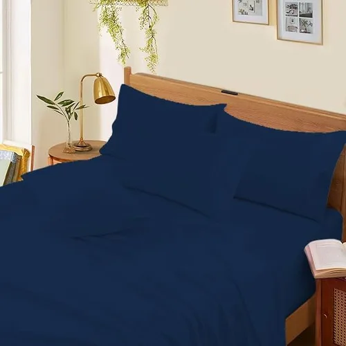 Vista 28 de Sábanas de cama tamaño Queen – 21 pulgadas de profundidad – Juego de 4 sábanas 100% algodón egipcio, rayas plateadas, de lujo, súper suavidad