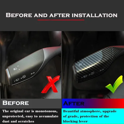 Vista 3 de YHCDSEA Funda de palanca de dirección para Tesla Model 3/Y, accesorio de cubierta de palanca de cambios - Funda decorativa