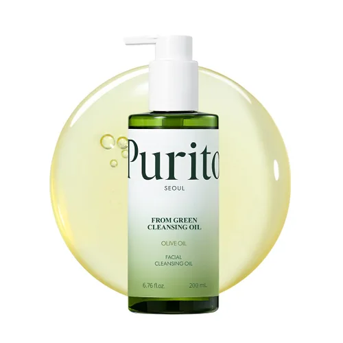 PURITO From Green Cleansing Oil, removedor de maquillaje sin fragancia para rostro y ojos, limpiador de aceite vegano suave para protector solar y