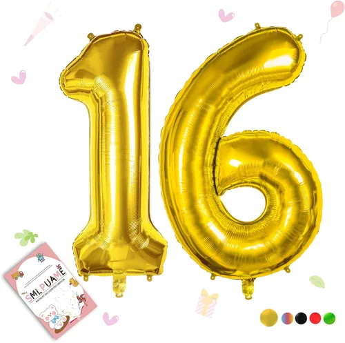 Vista 217 de Smlpuame - Globos grandes de 40 pulgadas de números del 0 al 9, globos numéricos para decoración de fiesta de cumpleaños, globos de helio