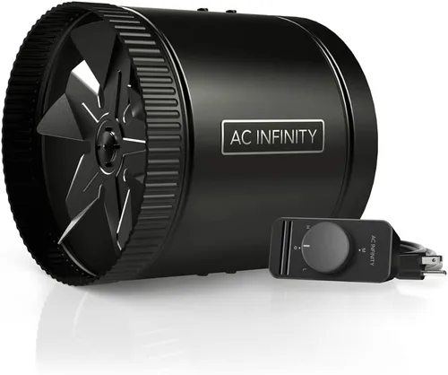 AC Infinity RAXIAL S8, ventilador de conducto de refuerzo en línea de 8 pulgadas con controlador de velocidad, ventilador de lata HVAC en línea de