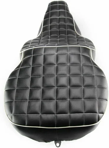 Vista 9 de OUMURS Asiento de conductor y pasajero de dos asientos para Harley Touring Electra Glide Seat de una pieza de cuero 2 en adelante negro diamante