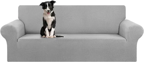 Vista 17 de KEKUOU - Funda elástica para sofá de 3 plazas (de 79 a 94 pulgadas), protector de muebles de 3 asientos con parte inferior elástica para niños