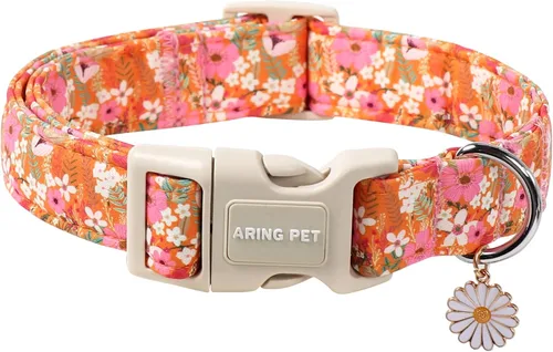 Vista 26 de Aring Pet Collar de algodón, ligero y ajustable, con hebilla de liberación rápida para perros pequeños, medianos y grandes, para cachorros, XS