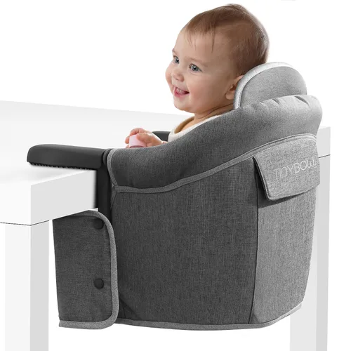 Vista 11 de Tinybow Silla alta de gancho para bebé, silla alta que se fija a la mesa - Silla alta con clip para mesa, silla alta portátil para viajes, silla