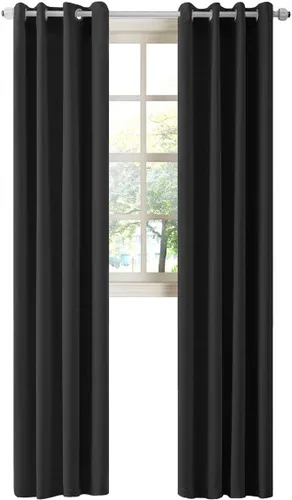 Vista 106 de LA PALMA Cortinas opacas con aislamiento térmico y ojales, para sala de estar, dormitorio, paquete de 2 paneles
