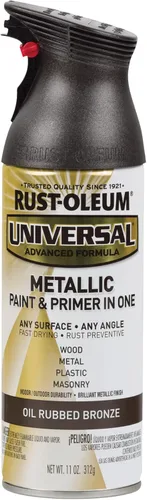 Rust-Oleum 249131 Pintura en aerosol universal para todas las superficies, 11 onzas, bronce aceitado metálico, 11 onzas (paquete de 2)