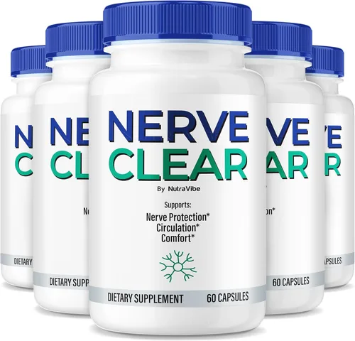 (5 Pack) Nerve Clear – Complete Nerve Health Support Supplement | Healthy Nerve Function & Comfort | Natural Neuropathy NerveClear Pills for