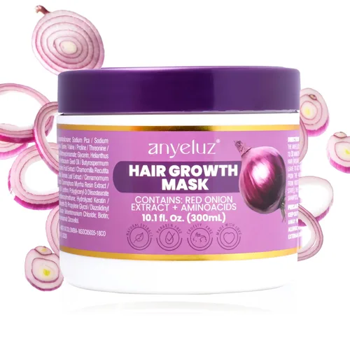 ANYELUZ Mascarilla capilar de cebolla y terapia reparadora - hidratación, fortalecimiento y protección del color para un cabello más saludable