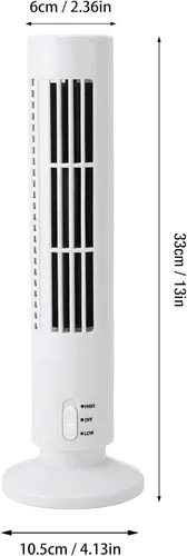 Vista 8 de Mini Tower Fan, Bladeless Desktop USB Fan Quiet Cooling with 2 Speeds for Office Bedroom (White)