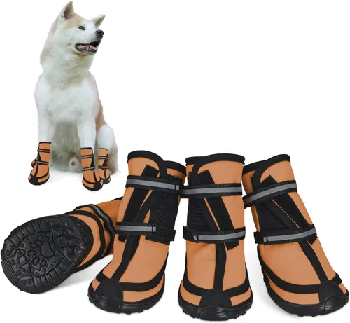 Zapatos para perros grandes para invierno, botines de perro para la nieve con correas ajustables, resistente suela antideslizante, para deportes de Dociote