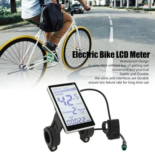 Vista 2 de Oumefar Pantalla de panel LCD M5, medidor de pantalla LCD E Scooter estable de 5 pines, fácil de instalar, universal 24 V, 36 V, 48 V, 60 V