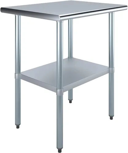 Vista 13 de Mesa de preparación de acero inoxidable de 24 x 12 pulgadas, mesa de trabajo resistente certificada NSF para uso doméstico y comercial, estante