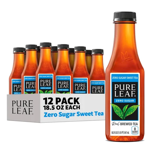 Pure Leaf Té helado, té dulce sin azúcar, botellas de 18.5 onzas líquidas (paquete de 12)