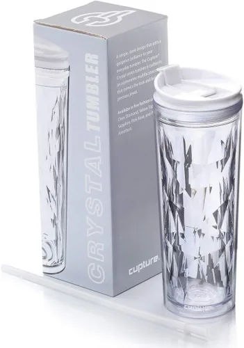 Vista 9 de Vaso para batido de cristal con cierre y bloqueo para bebidas frías y calientes Cupture, de 22 oz, Negro diamond