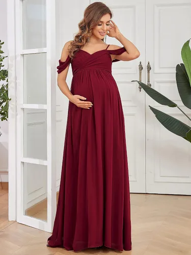 Vista 4 de Ever-Pretty Vestido de fiesta formal de maternidad con cuello en V y mangas cortas para mujer 20809