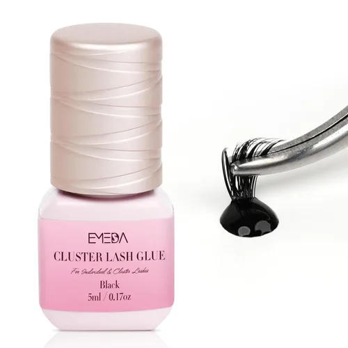 Vista 13 de EMEDA Pegamento profesional sin látex para pestañas postizas súper fuerte, pegamento impermeable para pestañas negras, mejor tira de pestañas