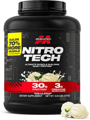 Vista 13 de Muscletech Proteína de suero en polvo (Galletas y Crema, 4 libras) - Fórmula Nitro-Tech Ultimate para construcción muscular con aislado de proteína