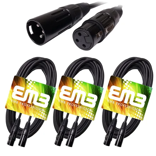 Vista 18 de EMB Audio - Cable de altavoz blindado profesional XLR macho a hembra para uso con DJ, hogar, micrófono, instrumento y altavoz