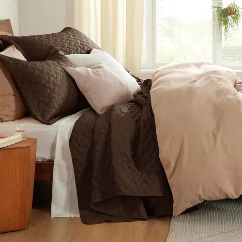 Vista 81 de Bedsure Colchas de tamaño Queen – Colchas ligeras tamaño Queen con patrón de tejido de canasta, ropa de cama suave, edredón de rosa polvorienta
