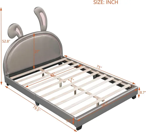 Vista 54 de Sofá cama de tamaño individual con 2 cajones y barandilla rústica, cama de plataforma capitán de madera con soporte de listones resistente, sofá