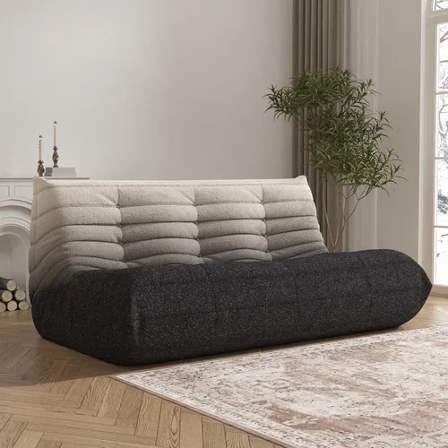 Vista 19 de Puf para adultos, sofá biplaza de gran tamaño, silla de chimenea, cómodo sofá perezoso de 2 plazas, puf de espuma viscoelástica para sala de estar