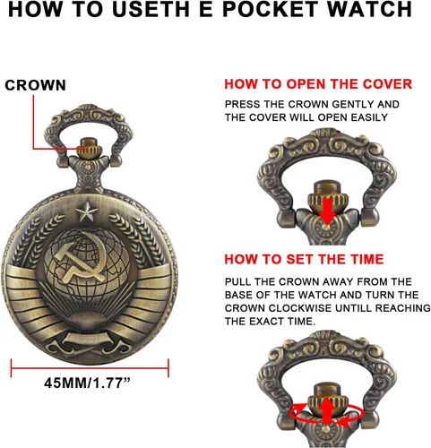 Vista 7 de Whodoit Reloj de bolsillo de cuarzo para hombre, ojos verdes, forma de caja redonda, collar de bolsillo