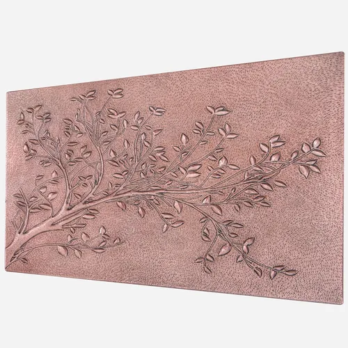 Vista 8 de Kitchen Backsplash, Tree Branches with Leaves Kitchen Backsplash, Custom Copper Backsplash Panel, Handmade Copper Backsplash Tile, Indoor Outdoor