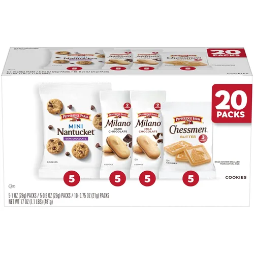Vista 7 de Pepperidge Farm Chessmen - Galletas de mantequilla, paquete de aperitivos de 0.9 onzas, 10