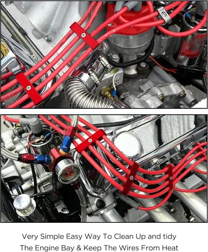 Vista 4 de AOCISKA Kit de separadores de cable de bujía, kit de aluminio de separadores de cable de bujía, divisor de cable de enchufe, separadores de alambre