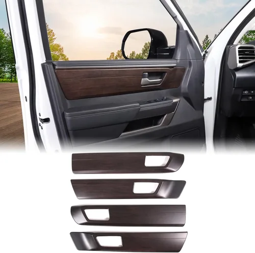 Vista 8 de Aunginsy Cubierta de panel de manija de puerta interior de automóvil compatible con Toyota Tundra 2022 2023 2024 2025, 4 piezas de marco