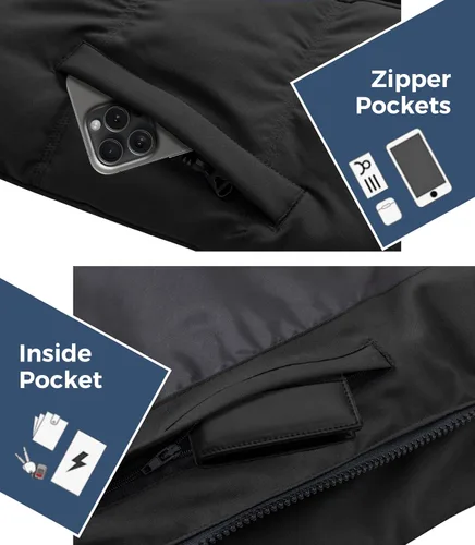 Vista 6 de Wantdo - Abrigo de invierno cálido para hombre, chaqueta acolchada impermeable y resistente al viento, capa gruesa de forro desmontable