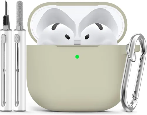 Vista 22 de Ljusmicker – Funda para AirPods 4 (2024) con juego de limpieza, funda protectora de silicona suave para Apple AirPods 4ta generación, accesorios