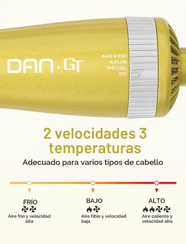 Vista 5 de Cepillo secador de doble voltaje, cepillo secador de pelo de 2.4 pulgadas