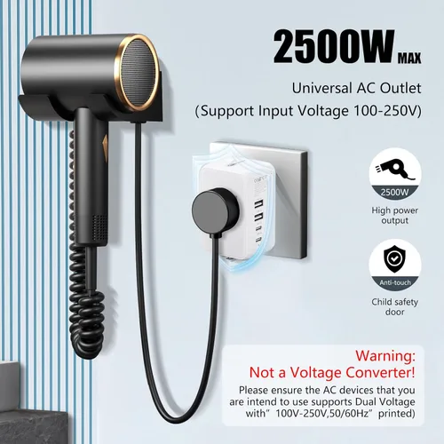 Vista 10 de Adaptador de viaje universal, adaptador de corriente internacional