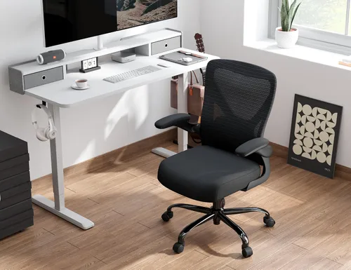 Vista 4 de Silla de oficina: Silla de escritorio ergonómica de malla de 330 libras Negro
