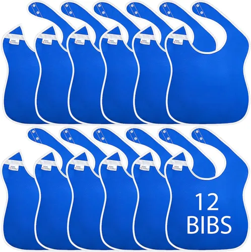 Vista 16 de Baberos grandes impermeables Colección Primary - 4pk, 12pk, 48pk