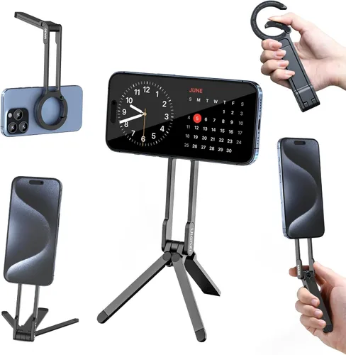 ULANZI MA30 - Soporte magnético de trípode para iPhone - Maglock de aluminio para teléfono inteligente, mini trípode de bolsillo, soporte para