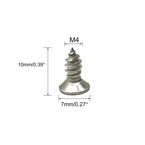 Vista 3 de Tornillos de madera M4x10mm, tornillo Phillips de cabeza plana de acero inoxidable, tornillo autorroscante de cabeza avellanada Phillips
