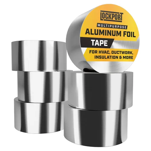 Vista 9 de Lockport Cinta de papel de aluminio de 2 pulgadas x 45 yardas - Cinta de aluminio - Sellado de conductos HVAC, ventilación de secadora, cinta