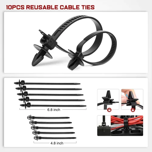 Vista 7 de Nilight - CL-86 635Pcs Car Push Retainer Clips-16 Most Popular Sizes Nylon Bumper Fender Rivets Kit with 10 Cable Ties and Fasteners Remover for