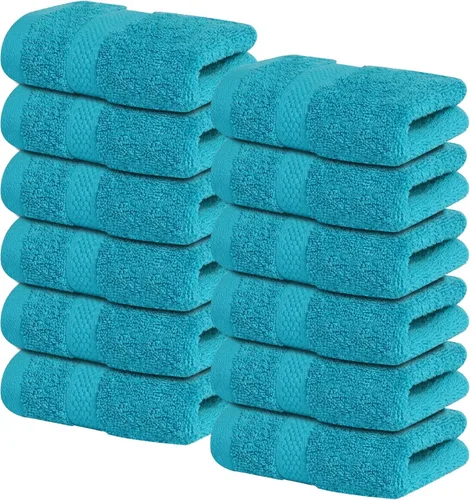 Vista 39 de Infinitee Xclusives Paños de lavado de 100 % algodón de alta calidad para ducha, paquete de 4, 12 x 12 pulgadas, altamente absorbentes, para baño
