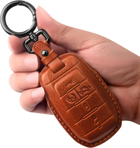 Vista 12 de Tukellen para Funda de Llavero de Dodge Funda de Llavero de Cuero Genuino Funda Protectora Compatible con 2019-2025 Dodge RAM 1500 2500 3500 Carcasa