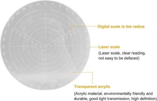 Vista 5 de FTVOGUE Buscador central redondo con escamas transparentes acrílico DlY carpintería círculo calibre diámetro 7.9 in