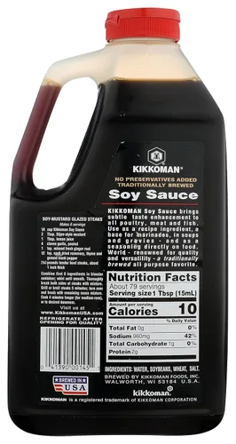 Vista 2 de Kikkoman, Salsa de soja naturalmente elaborada, 40 oz