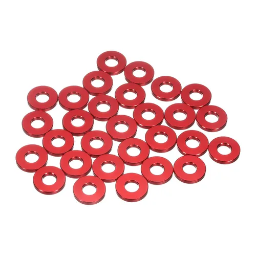 Vista 29 de uxcell 50 arandelas planas de aluminio, juntas de sello redondo M6x12x2mm espaciadores planos para tornillos, tornillos, accesorios de reparación