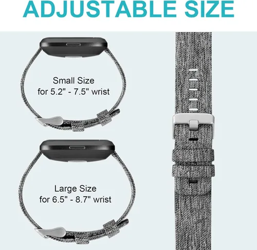 Vista 8 de Maledan - Correa de repuesto compatible con Fitbit Sense y Versa, 3 bandas para mujeres y hombres, de tejido suave, correa de repuesto para reloj