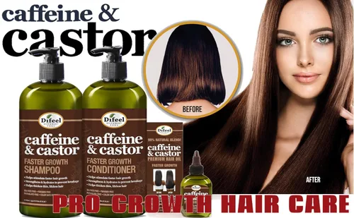 Vista 5 de Difeel Mascarilla capilar de crecimiento más rápido con cafeína y ricino, 12 onzas